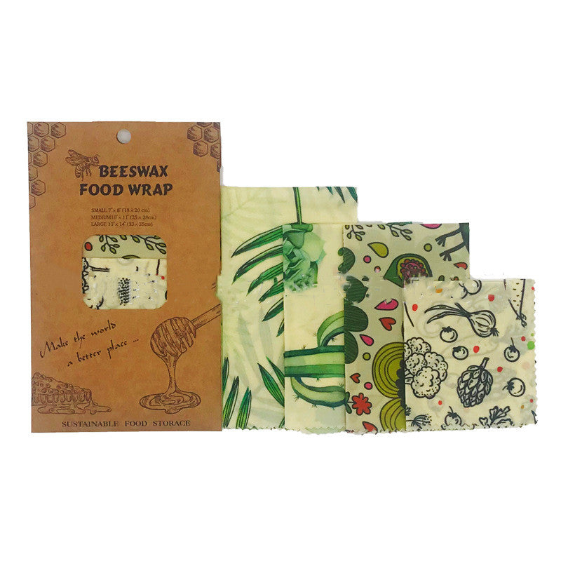 Organic beeswax food wraps set of 3 — reusable plastic-free food storage