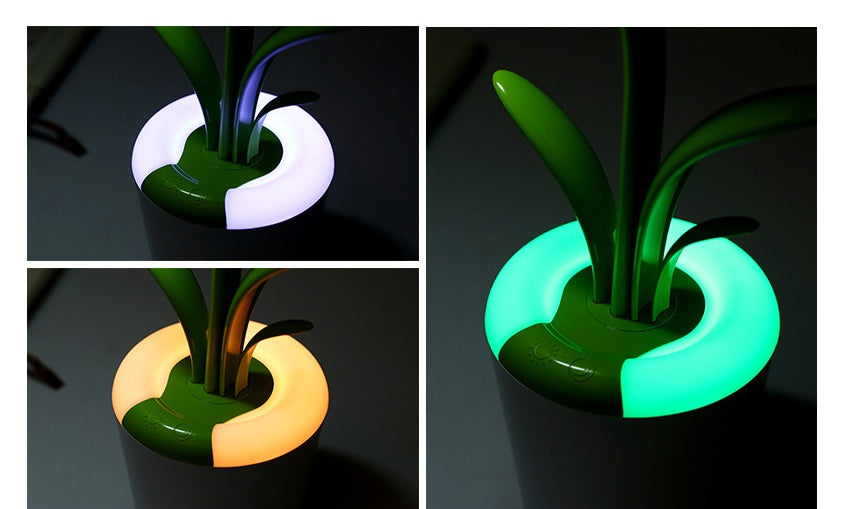 LED lamp showing 3 brightness levels from dim to full brightness