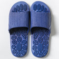 Acupressure reflexology sandals in blue — pair on white background
