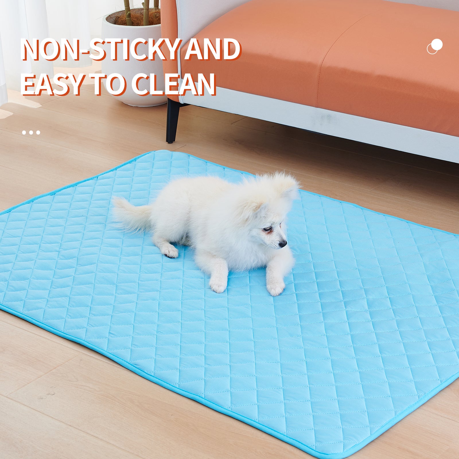Large dog cooling mat in use outdoors — pressure-activated gel pad