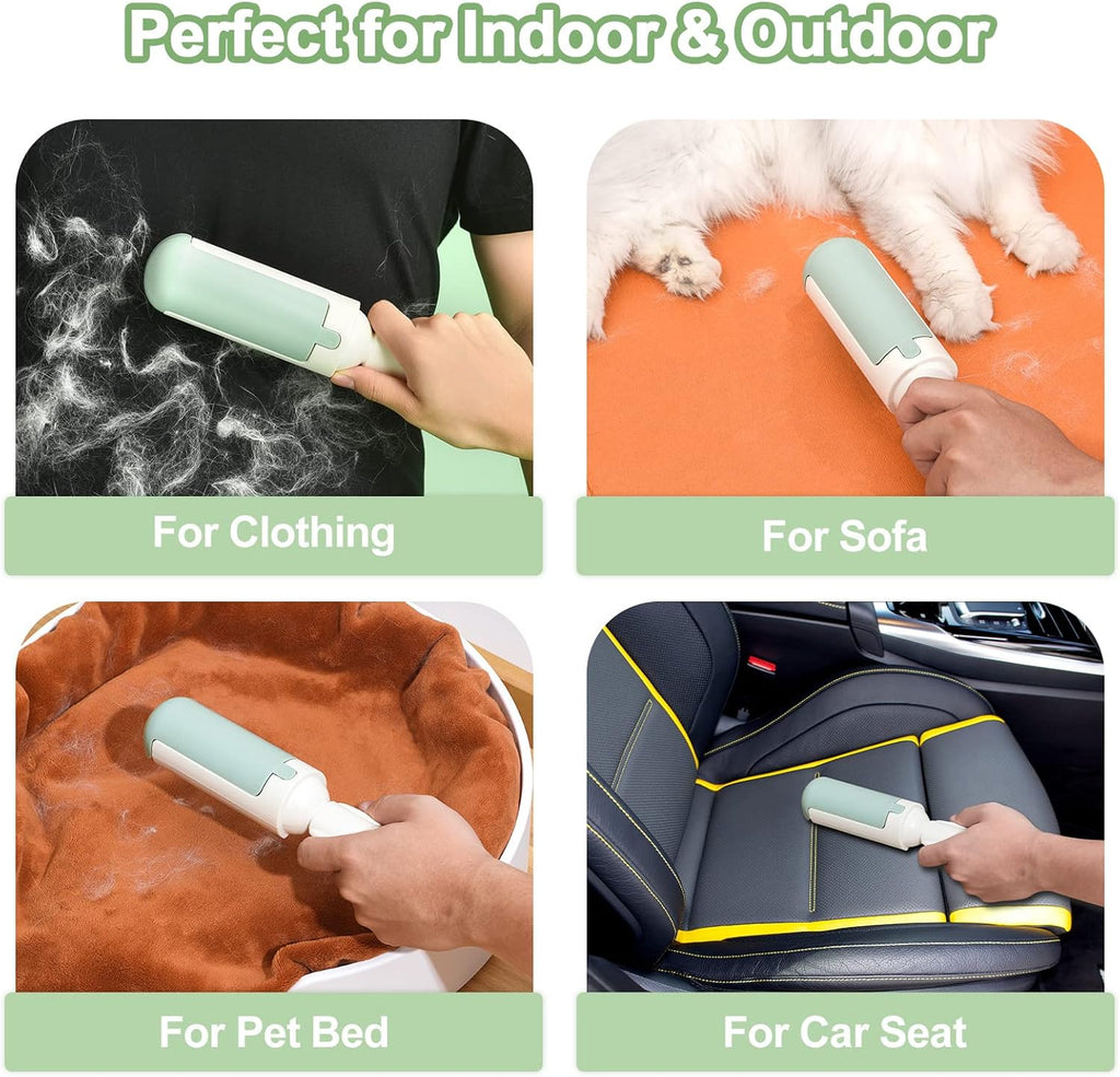 Self-cleaning base of pet hair remover — fur collection dock close-up