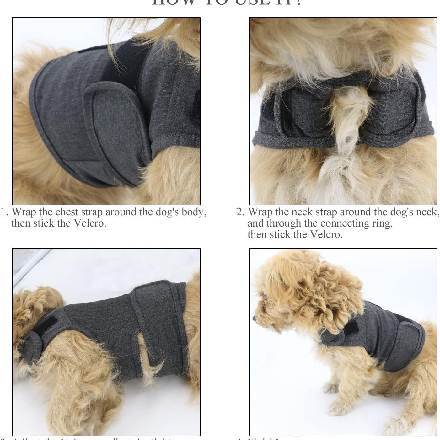 Dog Anxiety Relief Vest — product flat lay showing full vest design