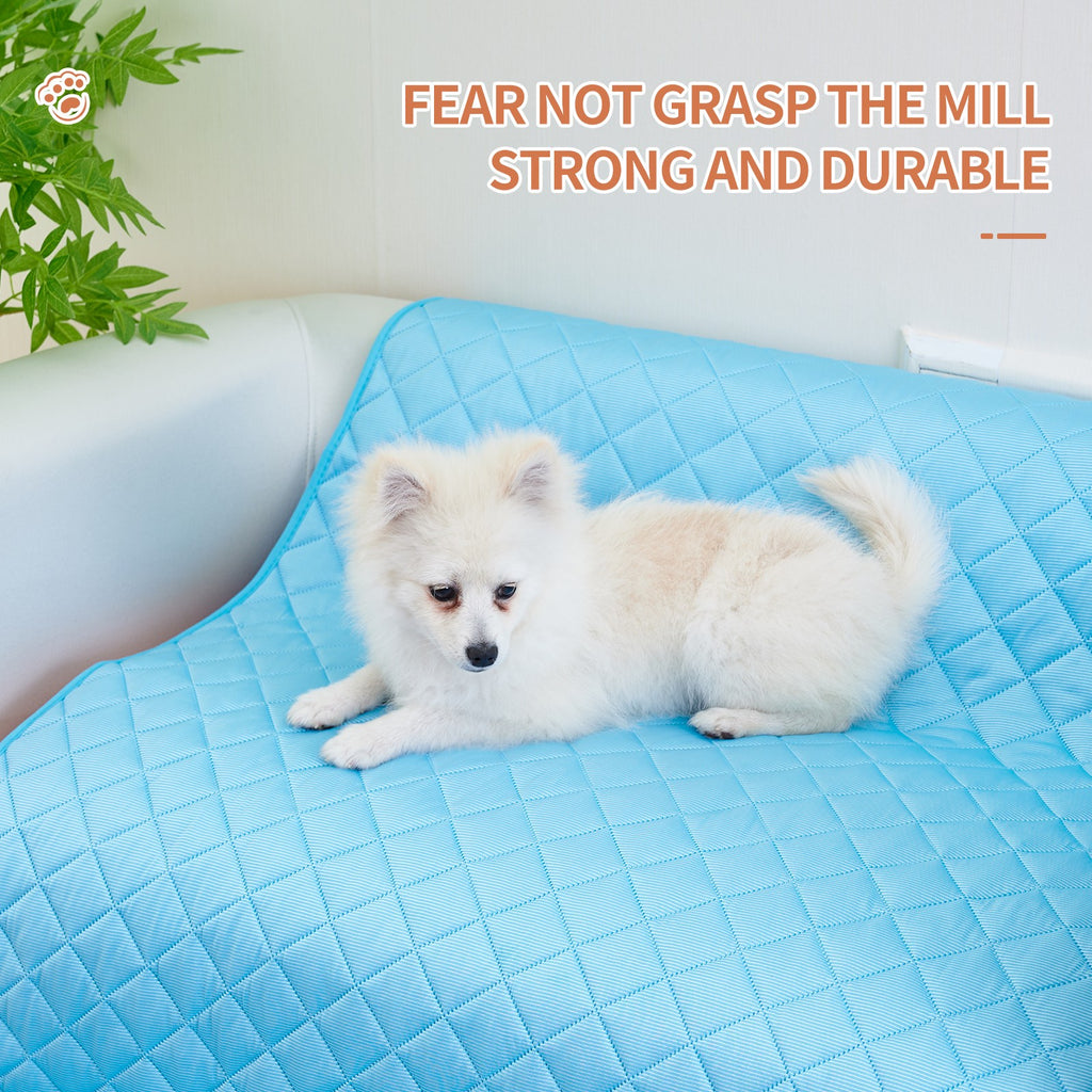 Cat resting on cooling gel mat — self-cooling pet pad indoors